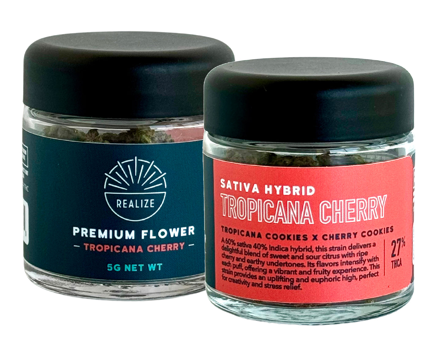 Realize Premium Flower 5 Gram Jar,  Tropicana Cherry
